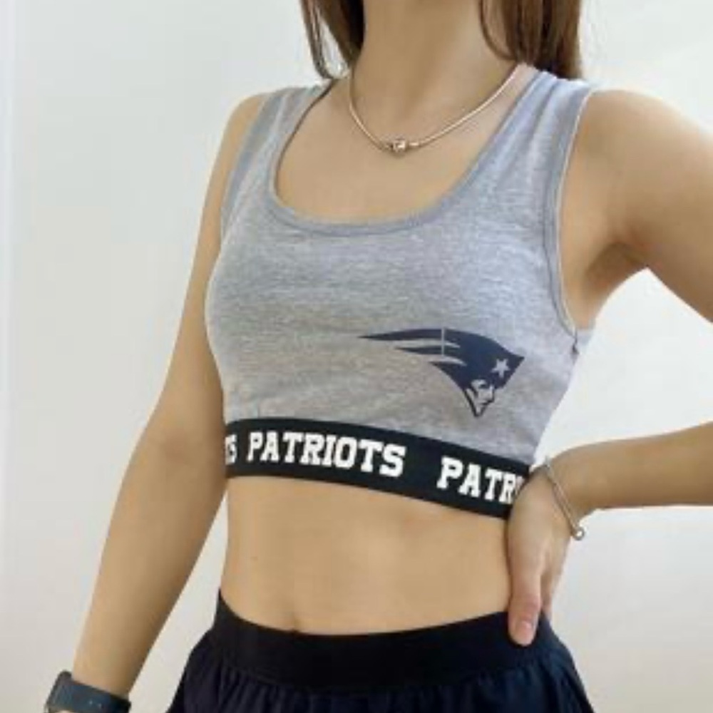 New‎ England Patriots NFL Sports Bra Gray Team Apparel XS S